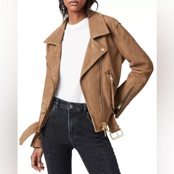 LAMARQUE Laeticia Suede Leather Jacket - Picture 1 of 8